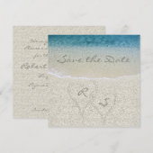 Glitter Sandy Bruiloft op het Strand Save the Date (Voorkant / Achterkant)