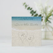 Glitter Sandy Bruiloft op het Strand Save the Date (Staand voorkant)