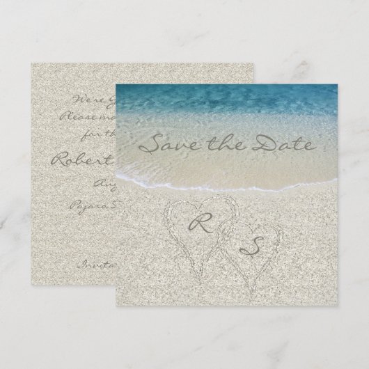 Glitter Sandy  Bruiloft Save the Date (Voorkant / Achterkant)