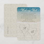 Glitter Sandy Bruiloft Wishing Well Informatiekaartje (Voorkant / Achterkant)