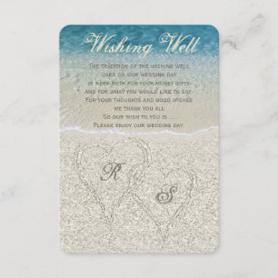 Glitter Sandy Bruiloft Wishing Well Informatiekaartje