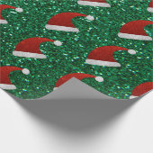 Glitter Santa Hat Cadeaupapier (Hoek)