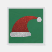 Glitter Santa Hat Napkins Servet (Voorkant)