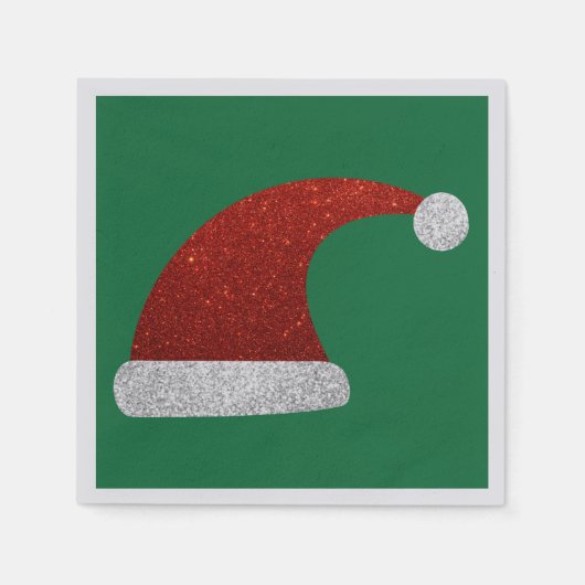 Glitter Santa Hat Napkins Servet (Voorkant)