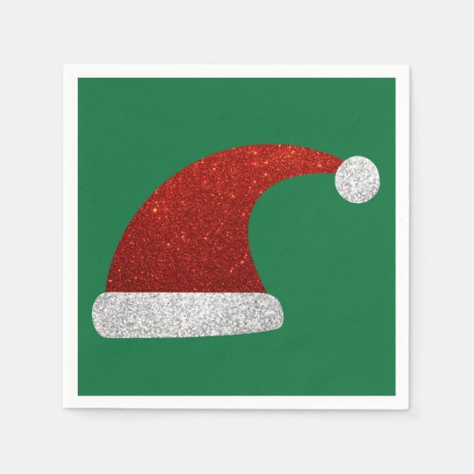 Glitter Santa Hat Napkins Servet (Voorkant)