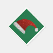 Glitter Santa Hat Napkins Servet (Hoek)