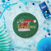 Glitter Santa Hat Papieren Bordje (Feest)