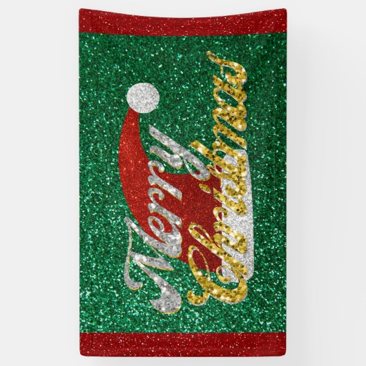 Glitter Santa Hat Spandoek (Verticaal)