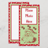 Glitter Santa Kerstmis Kaart (Voorkant / Achterkant)
