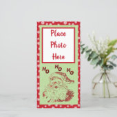 Glitter Santa Kerstmis Kaart (Staand voorkant)