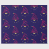 Glitter Santa Script Cute Modern Christmas Cadeaupapier (Vlak)