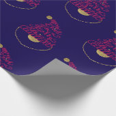 Glitter Santa Script Cute Modern Christmas  Cadeaupapier (Hoek)