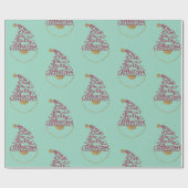 Glitter Santa Script Cute Modern Christmas  Cadeaupapier (Vlak)