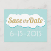 Glitter Save The Date Briefkaart Aqua (Voorkant)