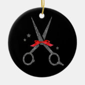 Glitter-schaar - Haardestraalstylist kerst Keramisch Ornament (Voorkant)