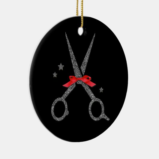 Glitter-schaar - Haardestraalstylist kerst Keramisch Ornament (Rechts)