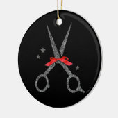 Glitter-schaar - Haardestraalstylist kerst Keramisch Ornament (Links)