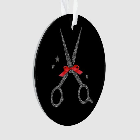 Glitter-schaar - Haardestraalstylist kerst Ornament (voorkant)