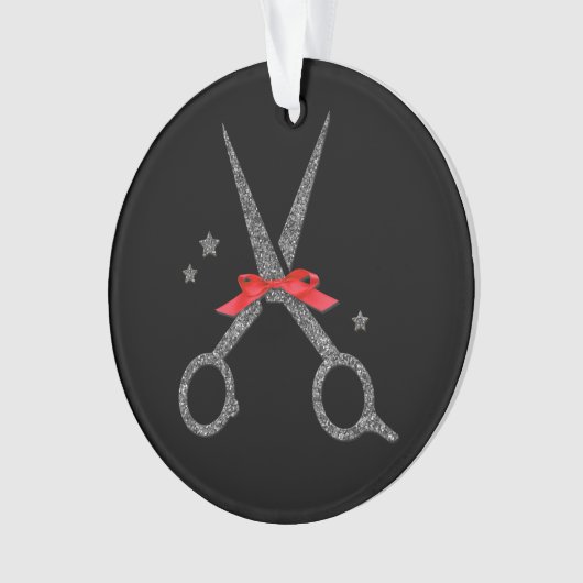 Glitter-schaar - Haardestraalstylist kerst Ornament (voorkant)