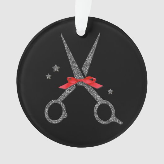Glitter-schaar - Haardestraalstylist kerst Ornament (voorkant)