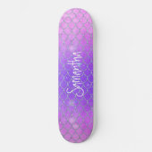 Glitter Schattige paarse roze chic Persoonlijk Skateboard (Voorkant)