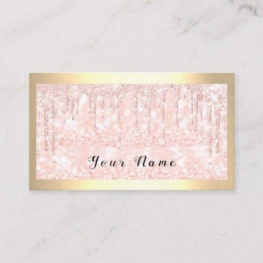 Glitter-schijven maken artistiek Roos schuin Visitekaartje (Voorkant)