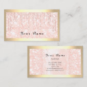 Glitter-schijven maken artistiek Roos schuin Visitekaartje (Voorkant / Achterkant)