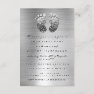 Glitter-schijven met zilver grijs Baby shower roet Kaart