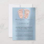 Glitter-schijven Roos blauw Baby shower Kaart (Voorkant)