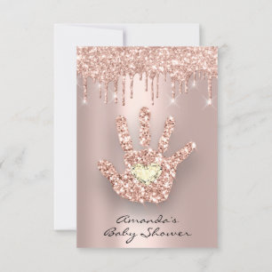 Glitter-schijven Roos Gold Baby shower Hand Kaart