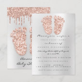 Glitter-schijven Roos Grijs GrijsBabykatoen Kaart (Voorkant / Achterkant)