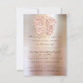 Glitter-schijven Roos met metalen Baby showers Kaart (Voorkant)