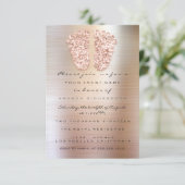 Glitter-schijven Roos met metalen Baby showers Kaart (Staand voorkant)