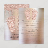 Glitter-schijven Roos met metalen Baby showers Kaart (Voorkant / Achterkant)