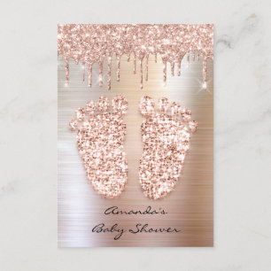 Glitter-schijven Roos met metalen Baby showers Kaart