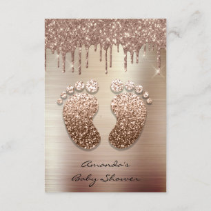 Glitter-schijven Roos Skinny Baby shower Foot Kaart