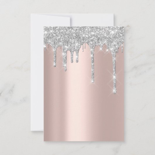 Glitter-schijven Silver Lux Bridal Sweet 16th Kaart (Achterkant)