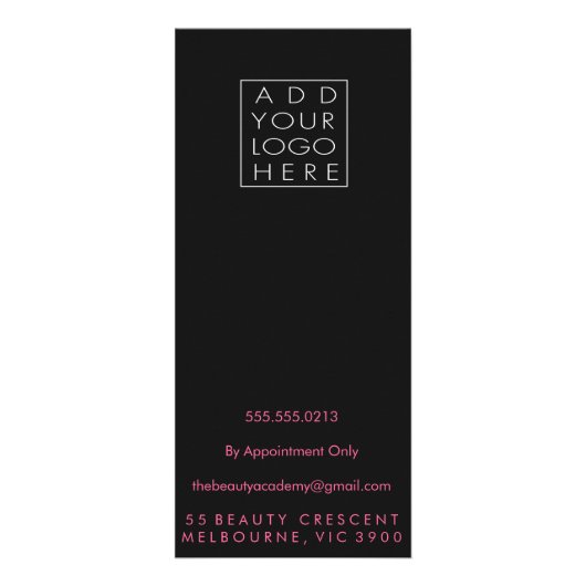 Glitter Schoonheidssalon Schoonheidsspeciaalzaak M Reclamekaart (Achterkant)