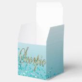 Glitter Schorpioen & Blauwgroen Blauw Glitter Verj Bedankdoosjes (Geopend)