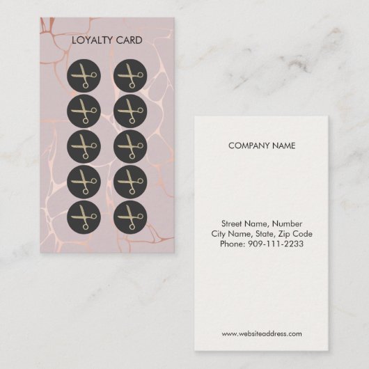 Glitter Scissors Roos Gold Marble Loyalty (Voorkant / Achterkant)