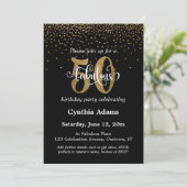 Glitter & Script 50 en verbluffend op zwart, zater Kaart (Staand voorkant)