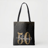 Glitter & Script 50 en verbluffend op zwart, zater Tote Bag (Voorkant)