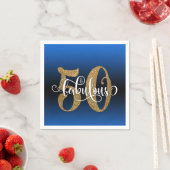 Glitter & Script 50 & Fabulous, Blue Birthday Servet (Insitu)