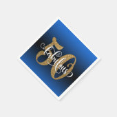 Glitter & Script 50 & Fabulous, Blue Birthday Servet (Hoek)