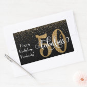 Glitter & Script 50 & Fabulous Gelukkige Verjaarda Rechthoekige Sticker (Envelop)