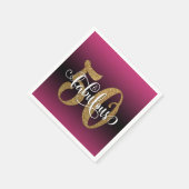 Glitter & Script 50 & Fabulous, Heet Roze Verjaard Servet (Hoek)