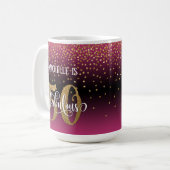 Glitter & Script 50 & Fabulous, Hot Roze Ombre Koffiemok (Voorkant links)