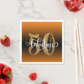 Glitter & Script 50 & Fantastische, Oranje Verjaar Servet (Insitu)