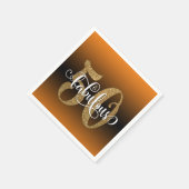 Glitter & Script 50 & Fantastische, Oranje Verjaar Servet (Hoek)