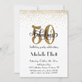 Glitter & Script 50 & verbluffend op Wit, Dag van  Kaart (Voorkant)